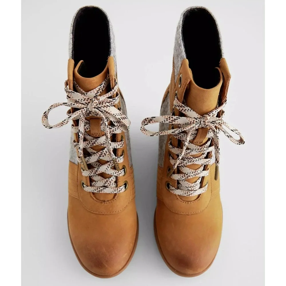 SOREL® (Women's 5.5) LEXIE™ WEDGE FELT Waterproof Ankle Boot in Camel - $169
